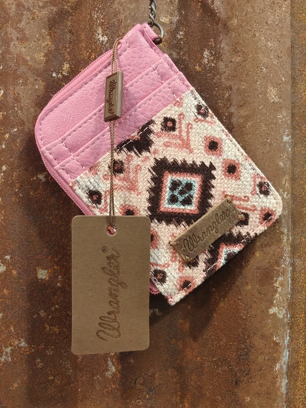 Wrangler Pink Patterned Card Holder with Key Clip